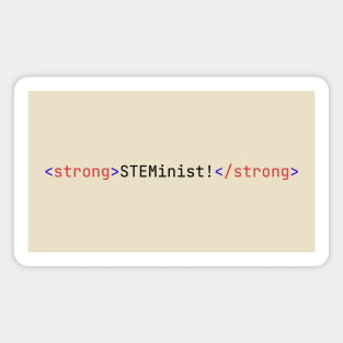 Strong STEMinist HTML Code - Light Theme Magnet